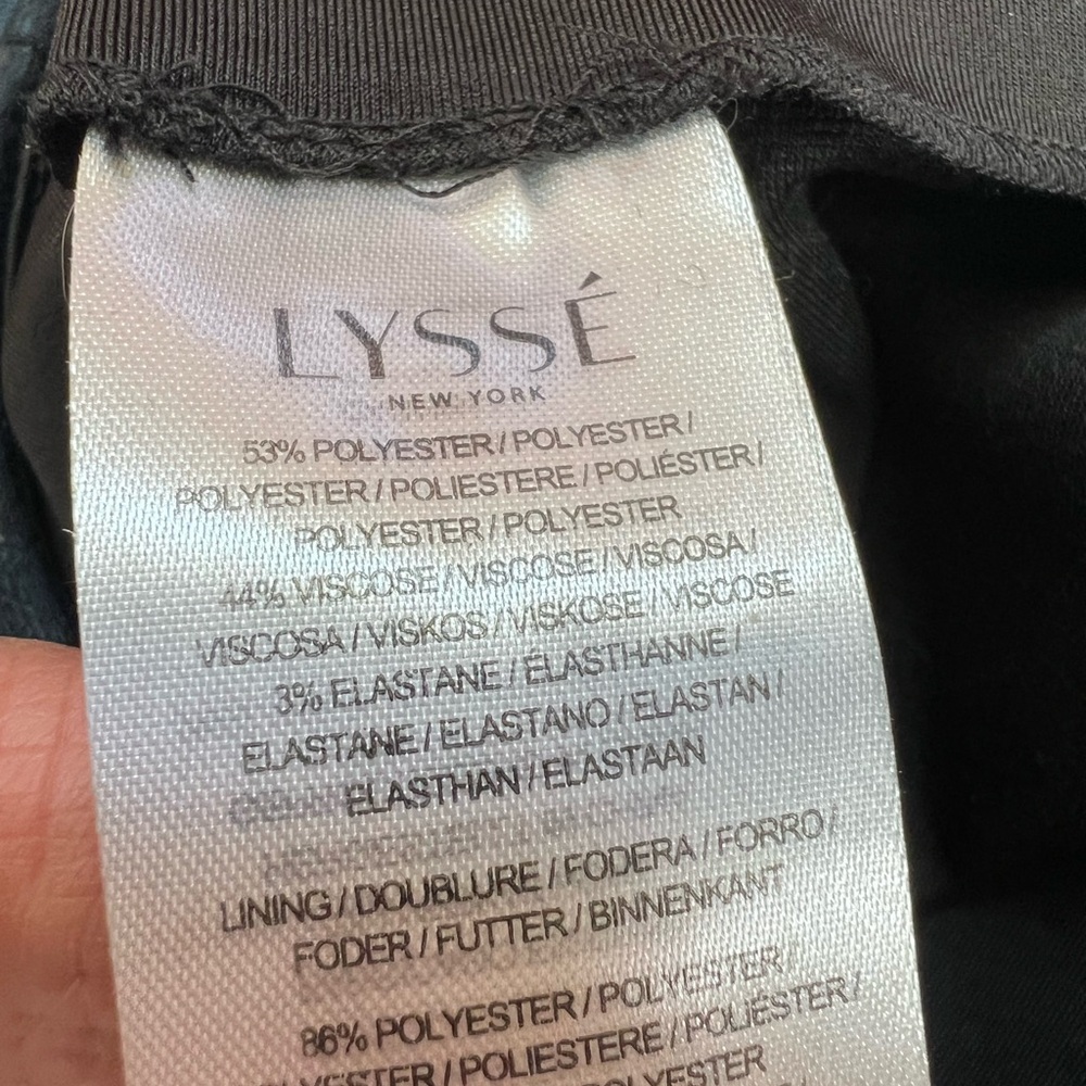 Lysse New York Plaid Pull On Trousers XL Blue Flare Stretch Career Pants Preppy - Picture 5 of 6